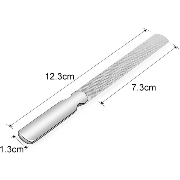 Neglefil i rustfrit stål, dobbeltsidet metalbuffer-neglefi, ZQKLA