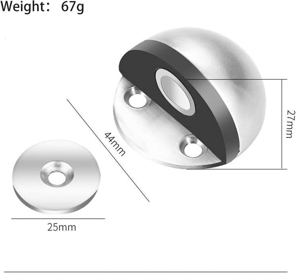 (2 hvite) Magnetisk dørstopp, rustfritt stål dør, ZQKLA