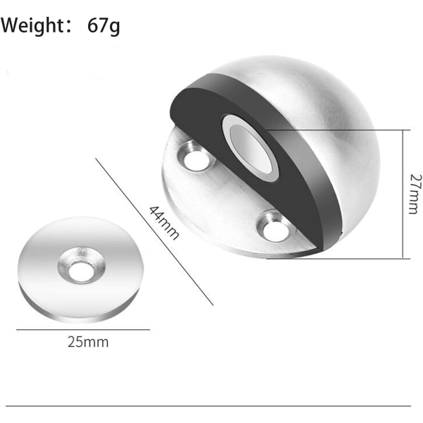(2 stycken vita) Magnetisk dörrstopp, Rostfritt stål dörr, ZQKLA