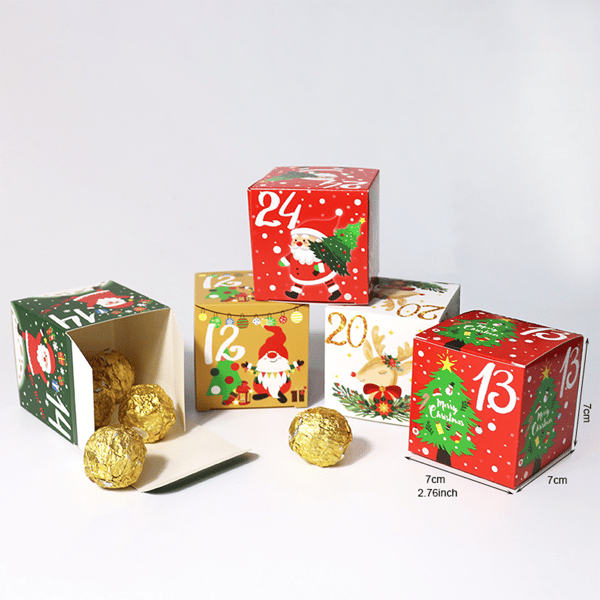 24 stk. DIY Julekalenderæsker, 24 Dages Advent C, ZQKLA