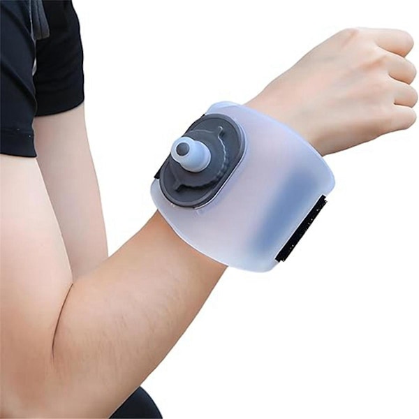 7 Oz Bärbar Vattenflaska, Justerbar Handledsvattenflaska Läckagesäker, Utomhuslöpning Handledsvattenflaska, för Cykling Etc vit