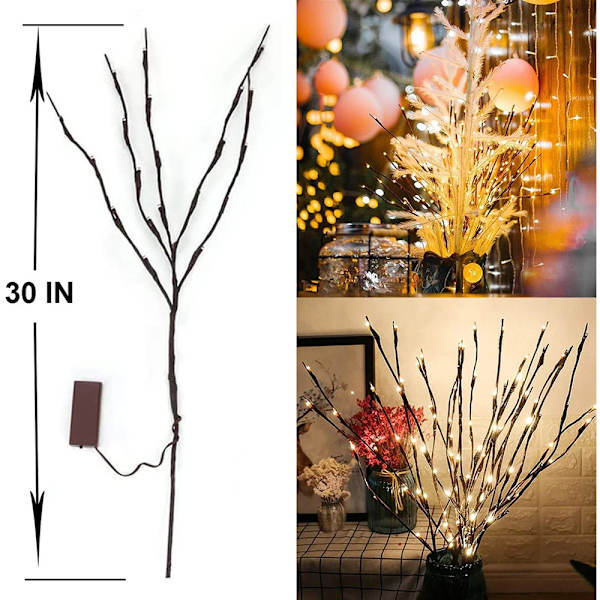 5-pack 73 cm 20 LED-lampor Grenljus Batteridriven Willo, ZQKLA