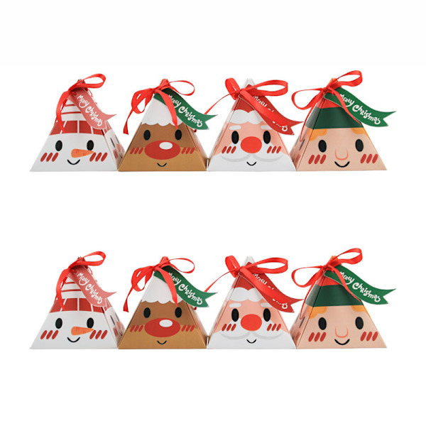 50-pack Julklappsaskar Triangelformade Godispappersaskar Tomte, ZQKLA