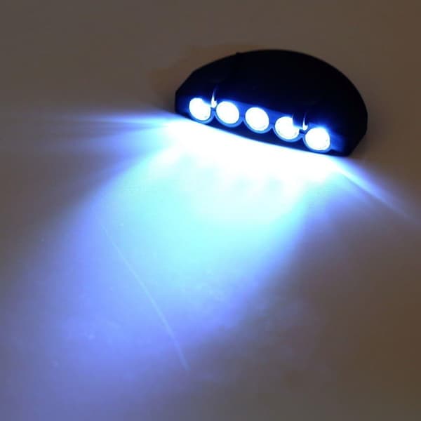 3kpl kirkas 5 LED klipsikiinnitteinen lippalakin otsalamppu, cli, ZQKLA
