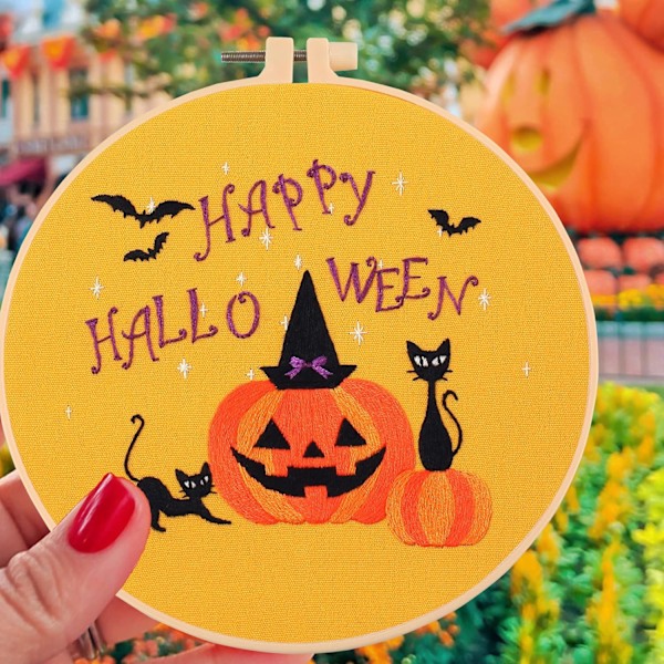 4 Broderipaket Halloween Mönsterkollektion inkluderar broderi