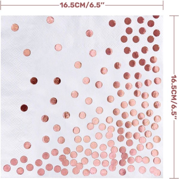 50 stk rosegull papirservietter, cocktailservietter 33 * 33cm 3,ZQKLA