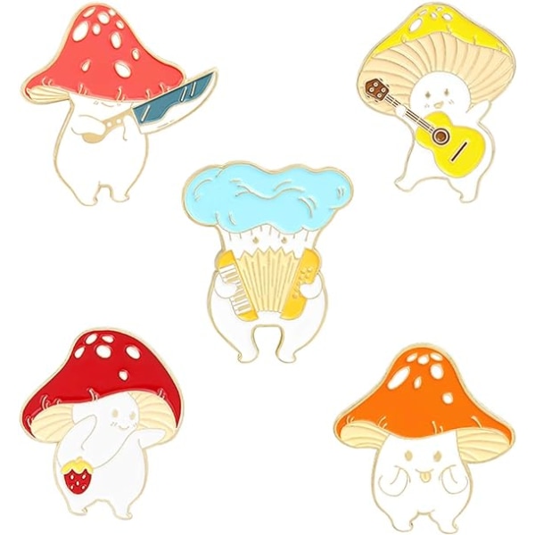 Mushroom Shape Emalje Pin Brosjer For Ryggsekk Klær Hat Jewel
