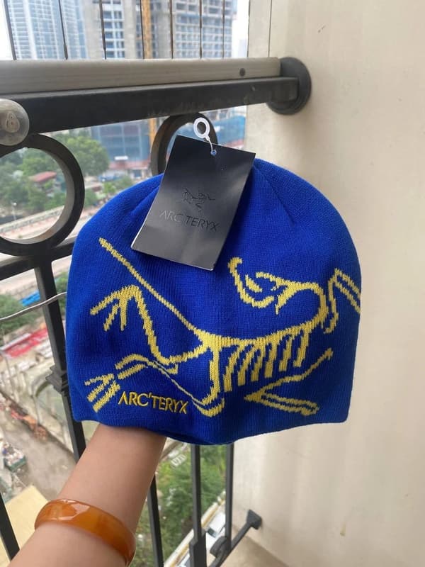 [LCA] Arc'teryx Bird Head Toque Mössa Blå Merinoull Stickad Vintermössa Unisex Blue