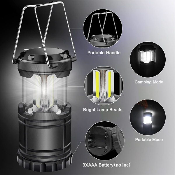 LED campinglykta, 250LM bärbar campinglampa med metall, ZQKLA
