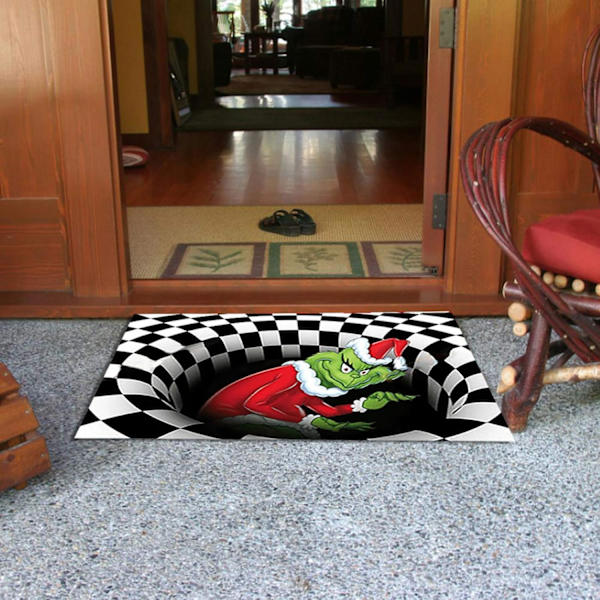 Illusionsdörrmatta, Jul Non-Slip Visuell Dörrmatta, för Jul, ZQKLA