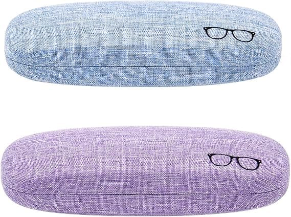 2 Stk. Brilleetuier Linned Canvas Hårdt Brilleetui til Da,ZQKLA