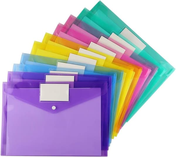 10 Pakning Plast Konvolutter Poly Konvolutter, Klar Dokumentmappe, ZQKLA