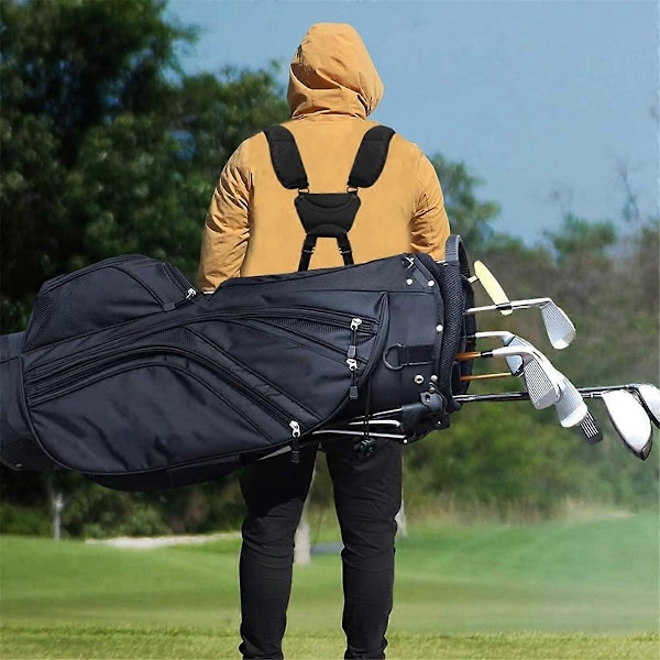 Komfortable golfbagstropper dobbel skuldererstatningsstropp justerbare ryggsekkstropper blå