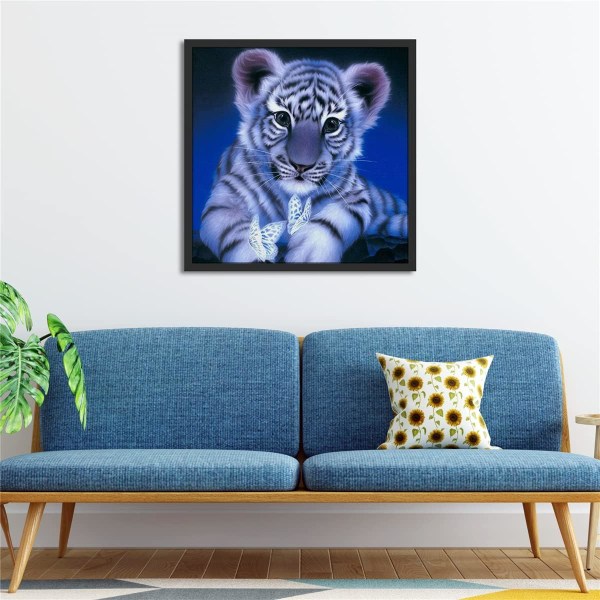 Diamantmaleri Tiger Sommerfugl, DIY 5D Animal Diamond Art ,ZQKLA