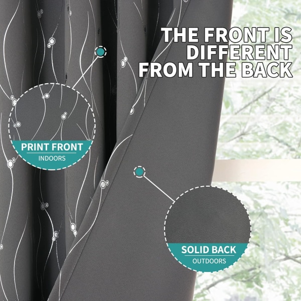 Mørkleggingsgardiner Lengde 84X52in 2 Paneler Sett Øyeblikk Therma,ZQKLA
