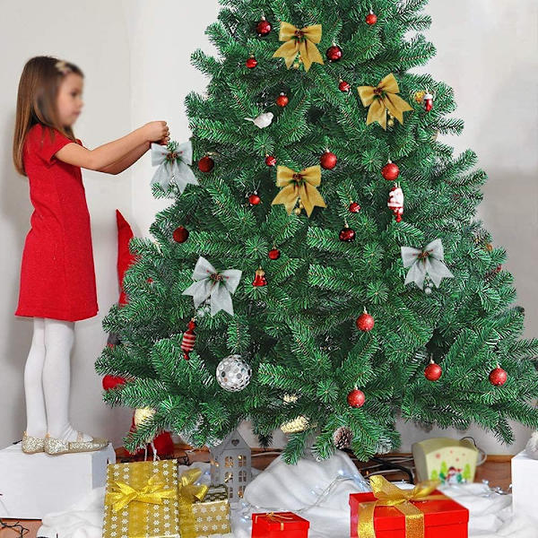 1 st Stor Glittrande Juldekorativ Båge med Tallkotte för Jul