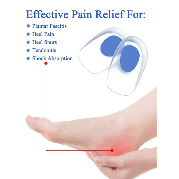 3 Par Gel Hælkopper Plantar Fasciitis Indlæg - Silikon Ge,ZQKLA