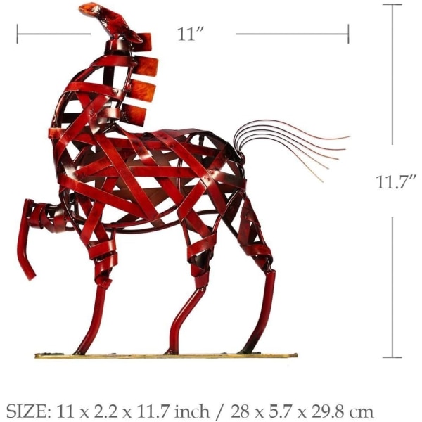 Metalvævning Hest Moderne Skulptur Hjem Dekoration Indretning, ZQKLA