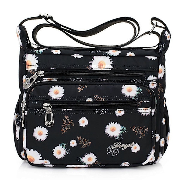 Nylon Blommönstrad Multi-Ficka Crossbody Väska Dam Rese Axelväska Style 3