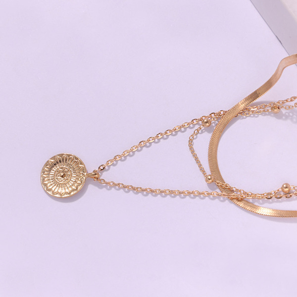 Blomstermønt Lagdelt Halskæde Boho Choker Halskæder Perler, ZQKLA