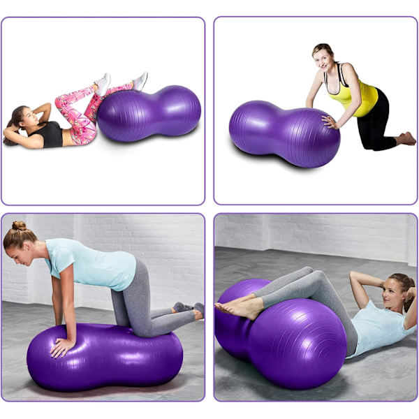 （Lila）Träningsboll med Pump, Fitnessboll, Boll för Yoga, P, ZQKLA