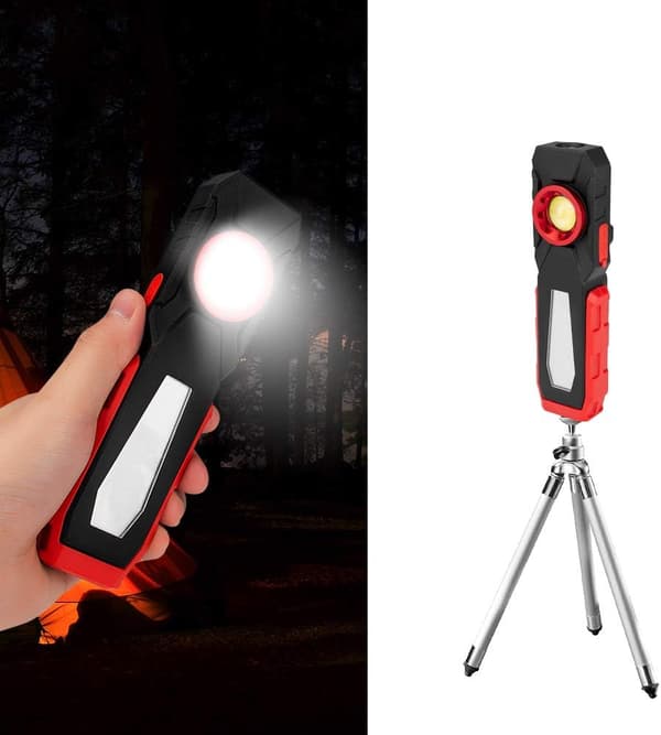 Laderbar COB LED arbeidslys hodelykt 3W, sidelys 10W, ZQKLA