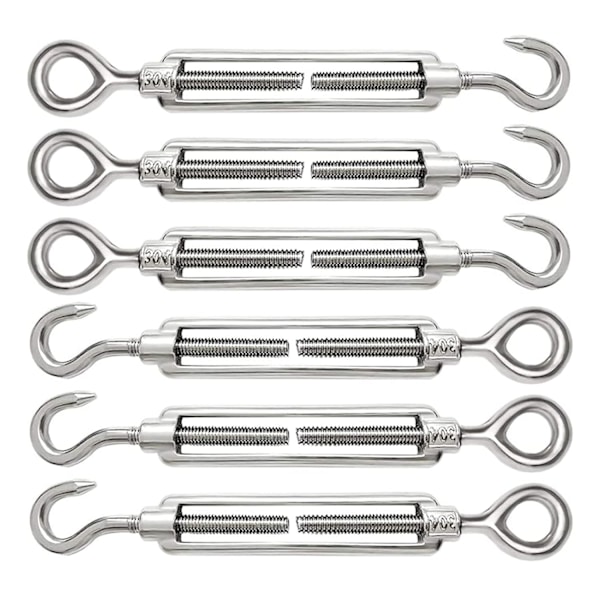 6 Pakning Wirestrammer Justerbar Rustfri Stålstrammer, ZQKLA