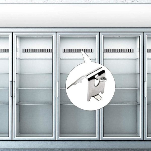 10 stycken rostfria fyrkantiga kylskåpsklämmor, kylskåpshyllklämmor, ZQKLA