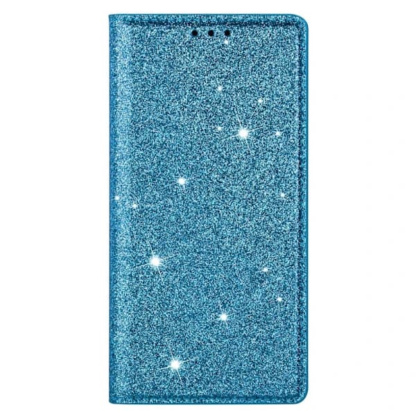 iPhone 15 Kotelo Flip Glitter Sininen,su