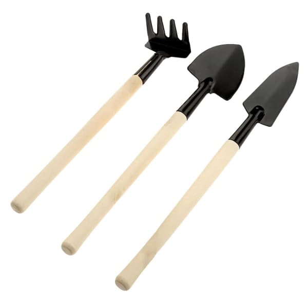 3x Haveværktøjer til blomsterpotter Sort