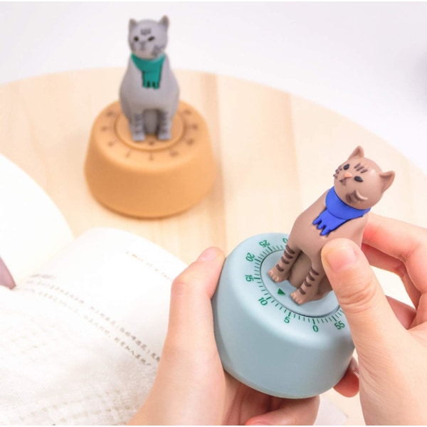 (Brun)Timer Mekanisk Cat Shaped Cat Shaped Kitchen Timer,ZQKLA