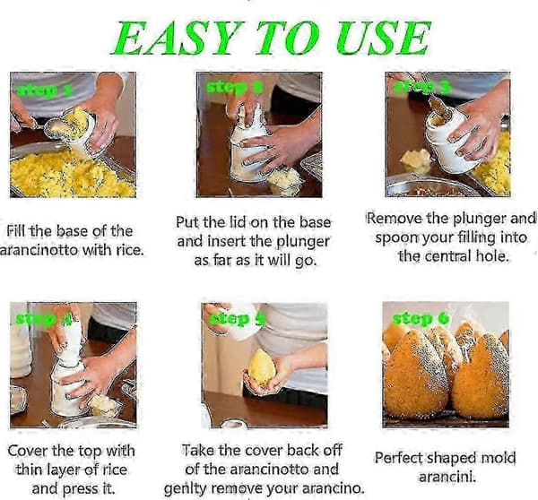 Arancini Maker Form, DIY Risballform, multifunksjonell Risball Maker Shake, hjemmelaget Fylt Kjøtt Point Ball - JZ
