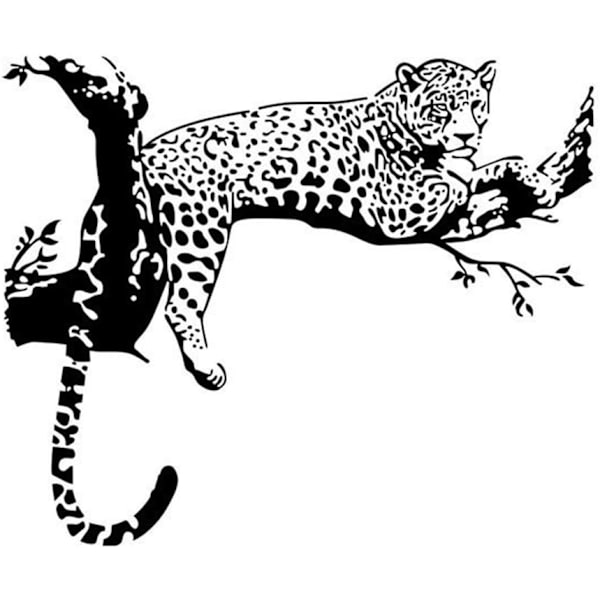 LEOPARD väggdekaler svart (60x90cm) I savann väggdekal Afr