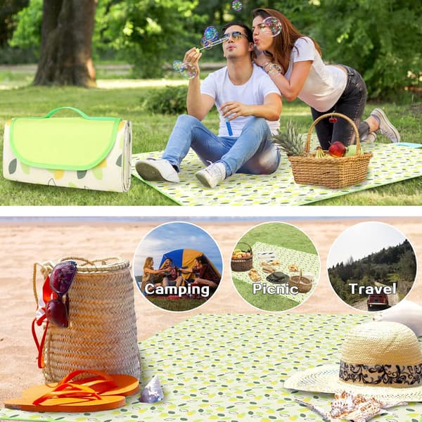 200 * 200CM Picknickfilt, Vikbar Picknickfiltmatta, Wat,ZQKLA