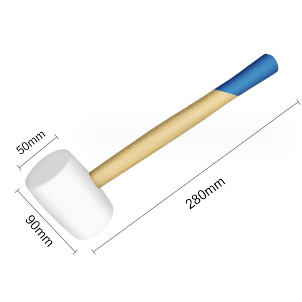 Vit Gummihammare - 280mm, 420g - Huvuddiameter, ZQKLA