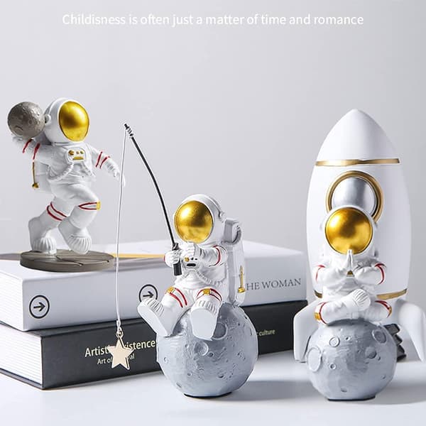 Astronaut Figur Statuette, Rum Dekoration Til Soveværelset Med Rumtema, R,ZQKLA