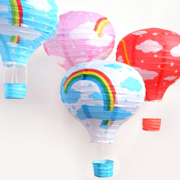 4 stk børnedag varmluftsballon papir lanterne dekoration, ZQKLA