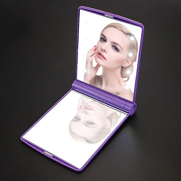 Kosmetisk Spejl Med LED-Lys, Glas Foldbart Makeup Spejl, ZQKLA