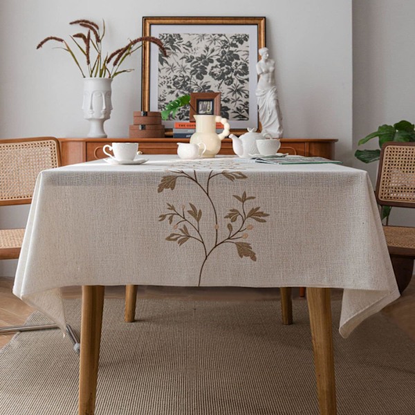 Rektangulært Dug 55x78 tommer Bordduk Lin Wrinkle Free T