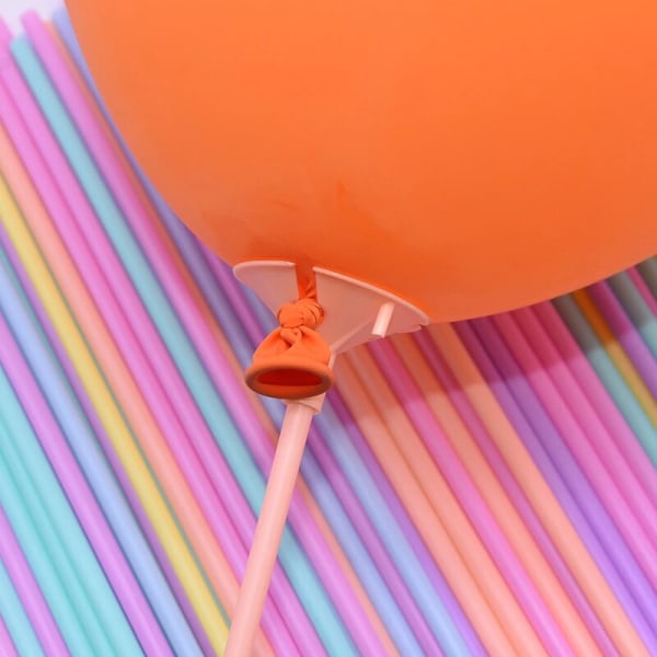 50st 42cm Latex Ballong Stick Multicolor Plast Ballong Hållare