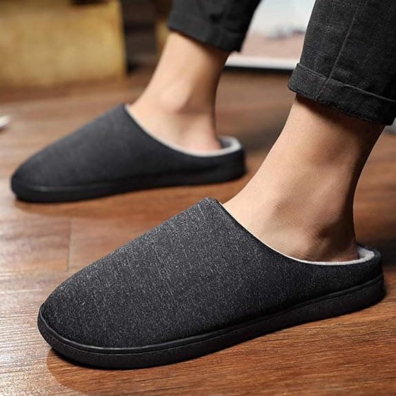 Sorte Unisex Memory Foam Tøfler til Mænd og Kvinder Varm Vandtæt