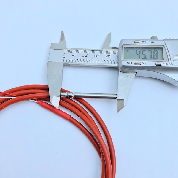 2-tråds PT1000 temperatursensor termistor silikongelbelagt 1,5 meter probe 45mm x 5mm -50-180