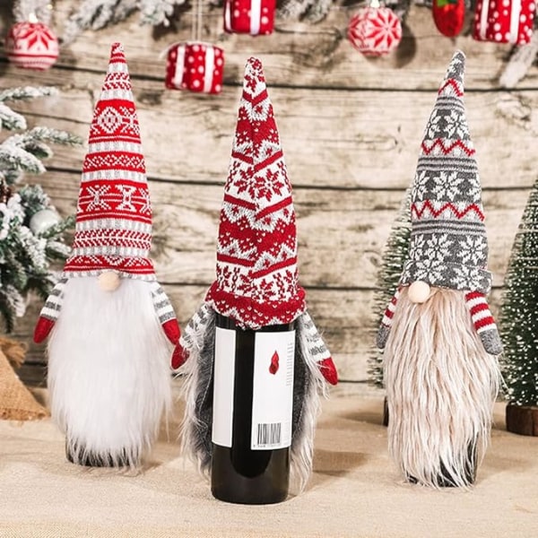 Gnome Wine Bottle Covers,4 Pack Handgjord Tomte Swedish Gnome,ZQKLA
