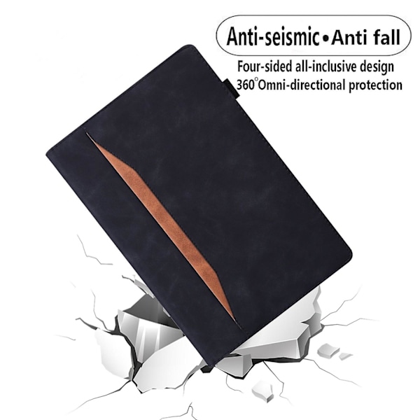 Skinnfodral med skarvning för Samsung Galaxy Tab A9+ Black