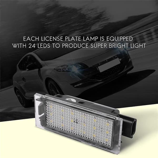 2 stk. LED nummerpladelys til Renault Megane 2 Clio Laa 2 Megane 3 Twingo Master Vel