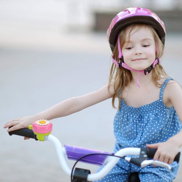 Cykelklocka för barn, flickor, cykelklocka (rosa och grön), ZQKLA