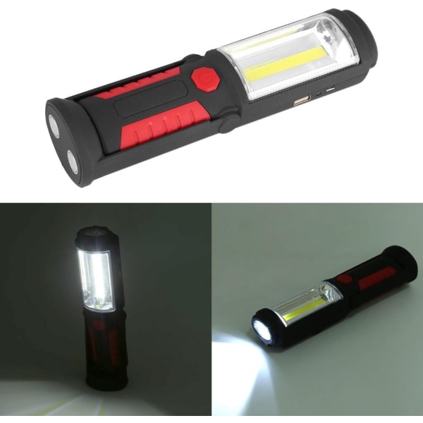 Oppladbar LED arbeidslampe med magnetiske LED lommelykter 2200mAh COB
