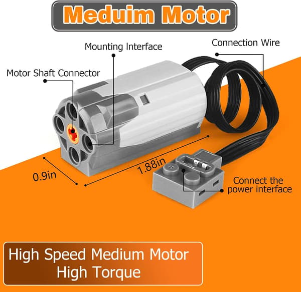 5-pakks Power Functions Motor Batteri IR Fjernkontroll Mottaker SET