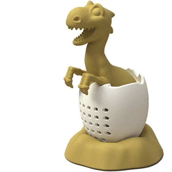 (Gul) Dinosaur Eggeskall Teinfuser Silikon Te Diffuser, ZQKLA