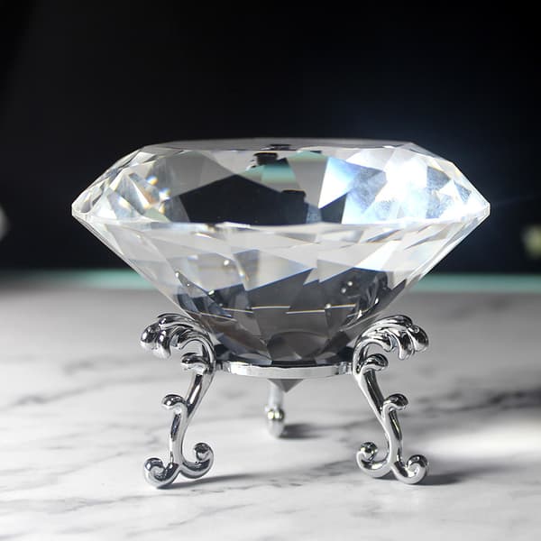 80mm Klar Krystal Glas med Stativ, Kunstige Glasdiamanter fo